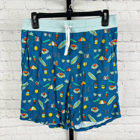 Little Sleepies Surf’s Up Print Bamboo Fabric Pajamas Shorts Size Large - Picture 1 of 4